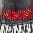 Håndbroderet chiffon tørklæde fra Betlehem | Rød #2