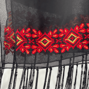 Håndbroderet chiffon tørklæde fra Betlehem | Rød #2