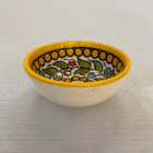 Lille håndlavet keramikskål fra Palæstina - velegnet til servering af oliven.