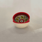 Lille håndlavet keramikskål fra Palæstina - velegnet til servering af oliven.