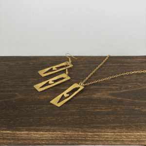 Smykkesæt | I ♥ Palestine Map | Messing