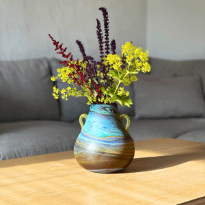 Mundblæst Phoenician glas vase fra Al-Khalil / Hebron | Rund Mundblæst Phoenician glas vase fra Al-Khalil / Hebron | Rund