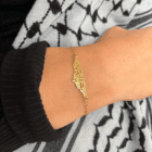 Armbånd | Palestine map with famous poem | 21 karat forgyldning