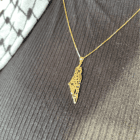 Halskæde | Palestine map with famous poem | 21 karat forgyldning Halskæde | Palestine map with famous poem | 21 karat forgyldning