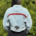 Denimjakke med tatreez fra det palæstinensiske fashionbrand Edmond's Fashion