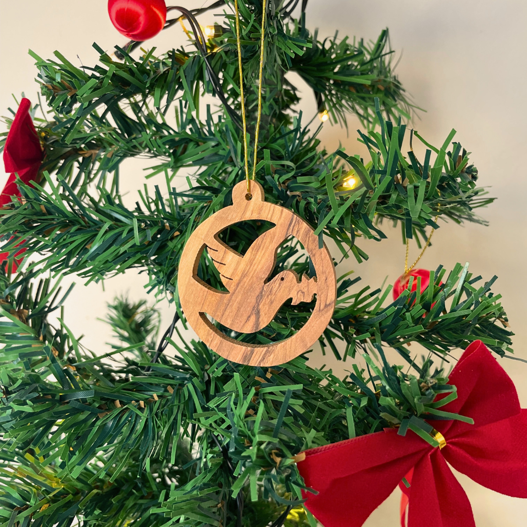 Håndlavet palæstinensisk ornament i form af fredsdue fra Betlehem