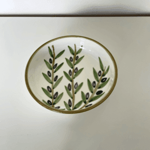 Keramik Tallerken med Oliven Mønster Keramik Tallerken med Oliven Mønster