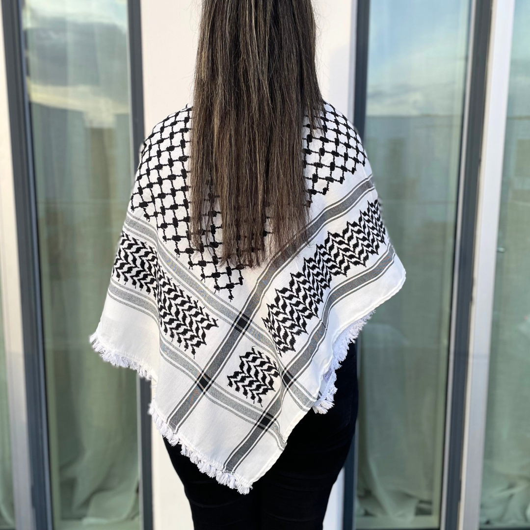 Palæstinensisk Black & White Hirbawi® Kufiya Palæstinensisk Black & White Hirbawi® Kufiya