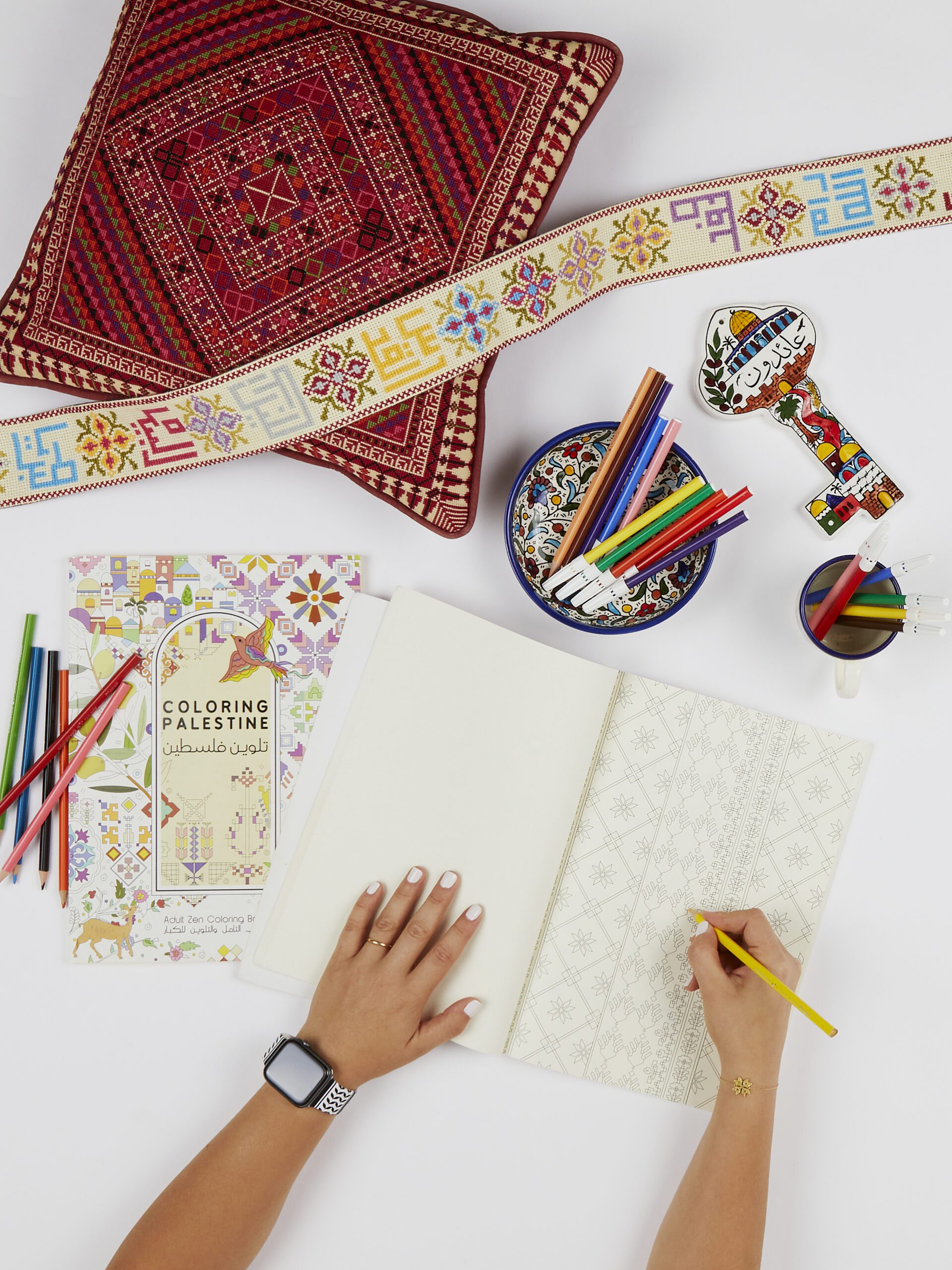 Palæstinensisk mindful malebog fra Coloring Palestine